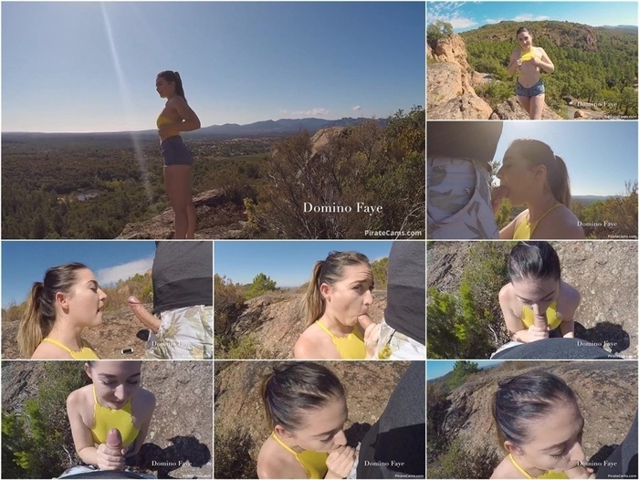 ManyVids Webcams Video presents Girl Domino Faye in Public BJ: Rock Hard